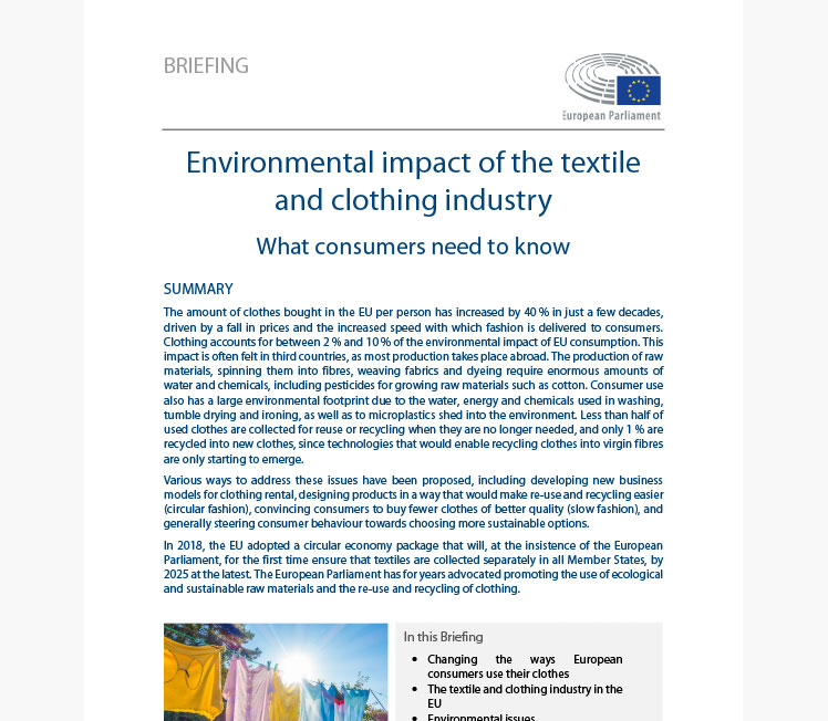 Enviromental Impact of the textile and clothing industry